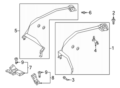 2023 Mercedes-Benz EQS 450+ Rear Seat Belts Diagram