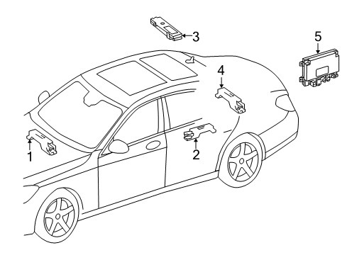 2015 Mercedes-Benz S550 Keyless Entry Components Diagram 2