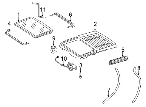 2011 Mercedes-Benz CL63 AMG Sunroof  Diagram