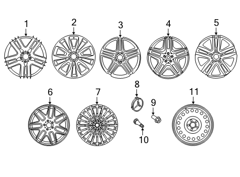 2019 Mercedes-Benz GLS63 AMG Wheels Diagram