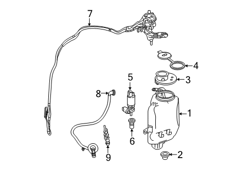 2019 Mercedes-Benz S560 Washer Components Diagram 1