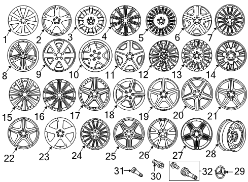 2012 Mercedes-Benz S550 Wheels Diagram