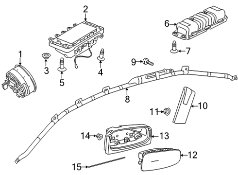 2023 Mercedes-Benz GLA250 Air Bag Components Diagram 1