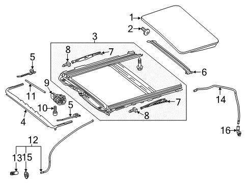 2015 Mercedes-Benz E350 Sunroof, Body Diagram 4