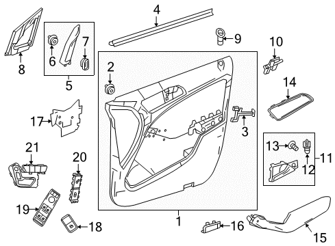 Door Trim Panel Bracket Diagram for 246-727-01-14-64