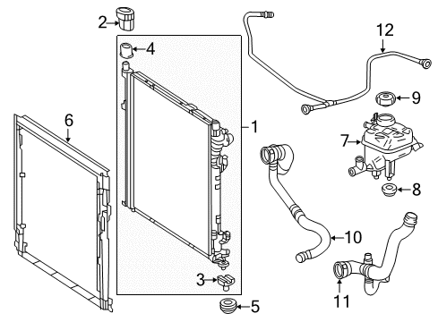 2014 Mercedes-Benz ML63 AMG Radiator & Components Diagram 2