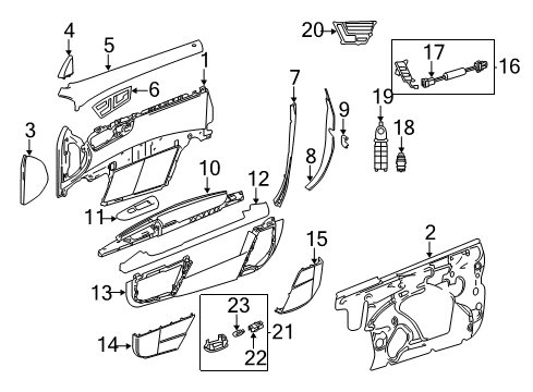 Door Trim Panel Diagram for 216-720-12-70-9E38