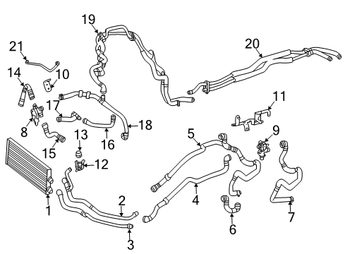 2016 Mercedes-Benz GLE550e Inverter Cooling Components Diagram 1