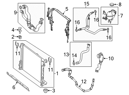 2016 Mercedes-Benz E63 AMG S Radiator & Components Diagram