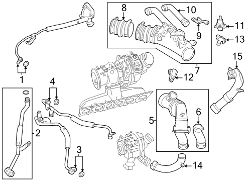 2024 Mercedes-Benz GLE53 AMG Turbocharger & Components Diagram 1