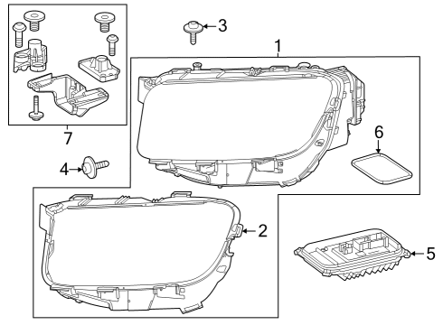 2021 Mercedes-Benz GLB35 AMG Headlamp Components Diagram