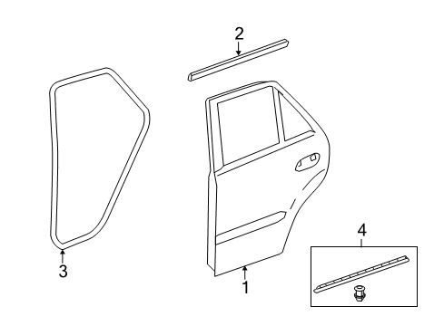 Surround Weatherstrip Diagram for 164-737-02-87