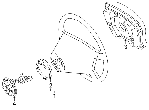 2001 Mercedes-Benz CLK320 Steering Column & Wheel, Steering Gear & Linkage Diagram 4