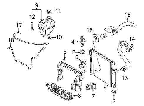 2006 Mercedes-Benz E500 Radiator & Components