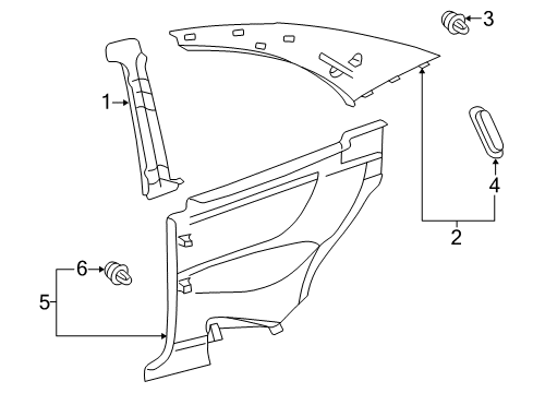 2001 Mercedes-Benz CLK430 Interior Trim - Quarter Panels Diagram 2