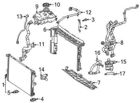 2021 Mercedes-Benz GLA35 AMG Radiator & Components