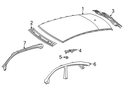 2023 Mercedes-Benz GLE53 AMG Roof & Components Diagram 1