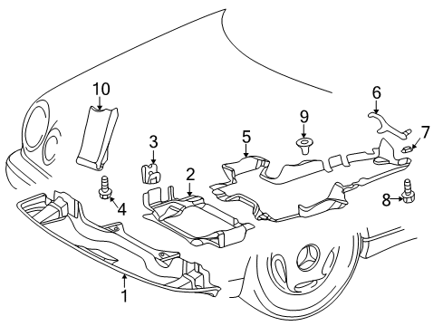 Rear Deflector Bracket Diagram for 210-524-04-40