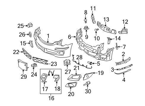 Bumper Cover Diagram for 251-885-06-25-9999