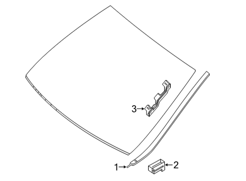 2023 Mercedes-Benz E450 Exterior Trim - Windshield Diagram