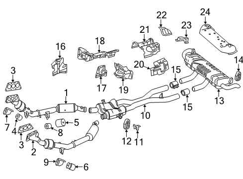 2013 Mercedes-Benz ML350 Exhaust Components, Exhaust Manifold Diagram 1