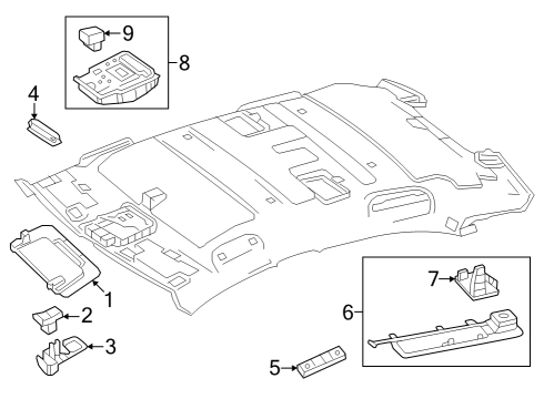 2023 Mercedes-Benz EQE 350+ Interior Trim - Roof Diagram 2