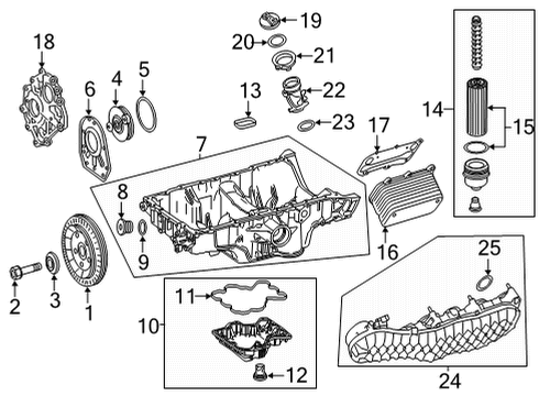 2021 Mercedes-Benz E63 AMG S Engine Parts & Mounts, Timing, Lubrication System Diagram 1