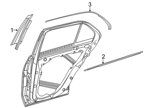 2021 Mercedes-Benz GLS580 Exterior Trim - Rear Door