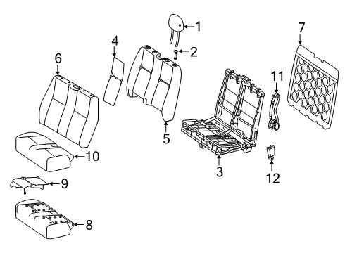 2022 Mercedes-Benz Sprinter 2500 Passenger Seat Components Diagram 1