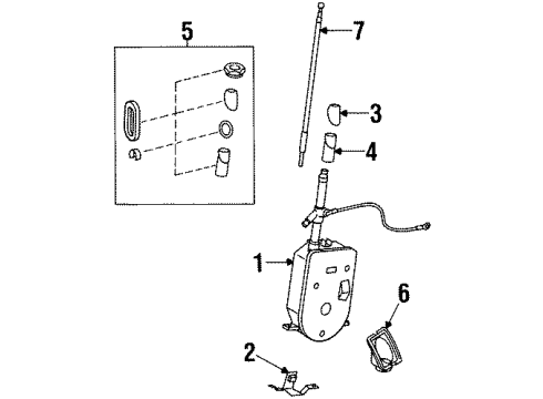 1994 Mercedes-Benz SL500 Antenna & Radio Diagram