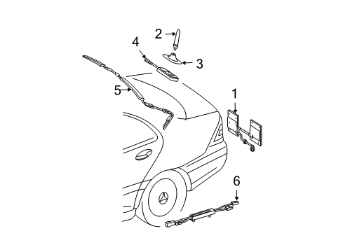 2004 Mercedes-Benz C230 Antenna & Radio Diagram 2