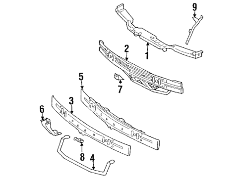 1990 Mercedes-Benz 300D Radiator Support Diagram