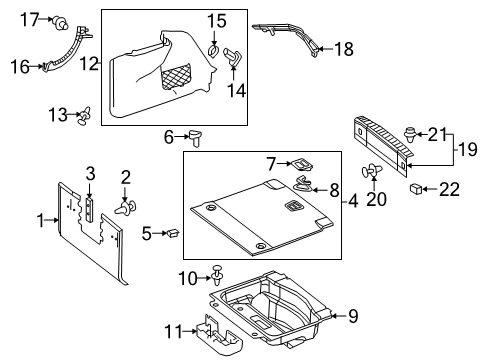 Floor Cover Rear Bracket Diagram for 222-680-12-14-64-9051