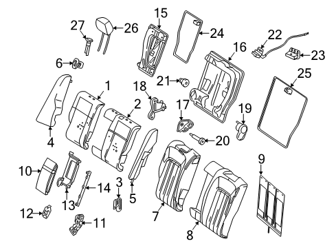 2015 Mercedes-Benz CLS400 Rear Seat Components Diagram 1