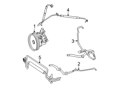 2008 Mercedes-Benz E320 P/S Pump & Hoses, Steering Gear & Linkage Diagram 3