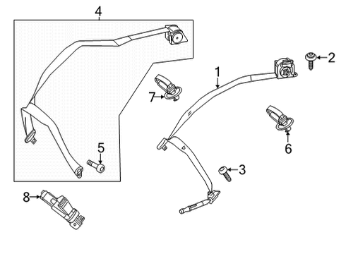 Seat Belt Guide Diagram for 223-860-11-03-9K21