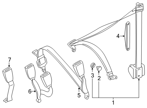 2006 Mercedes-Benz C230 Rear Seat Belts Diagram