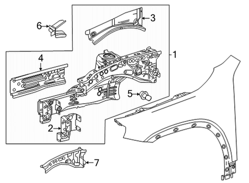 2022 Mercedes-Benz GLB250 Inner Components - Fender