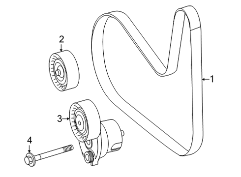 2021 Mercedes-Benz E350 Belts & Pulleys, Maintenance Diagram