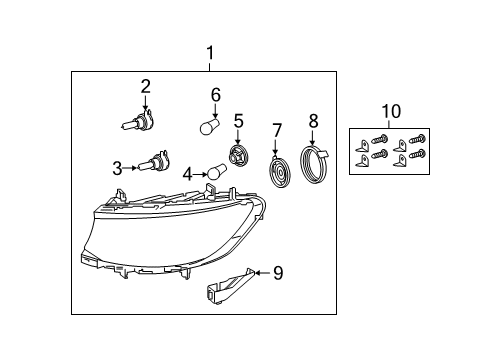 2021 Mercedes-Benz Sprinter 3500XD Headlamp Components Diagram 1