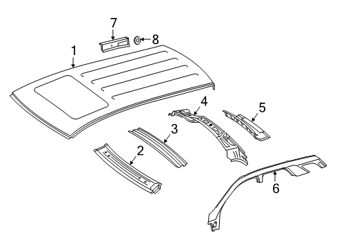 2016 Mercedes-Benz GLE400 Roof & Components Diagram 1