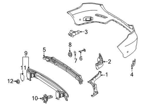 2020 Mercedes-Benz GLC350e Bumper & Components - Rear Diagram 2