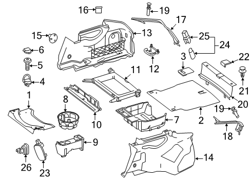 Trunk Trim Panel Diagram for 218-690-36-01-9F08