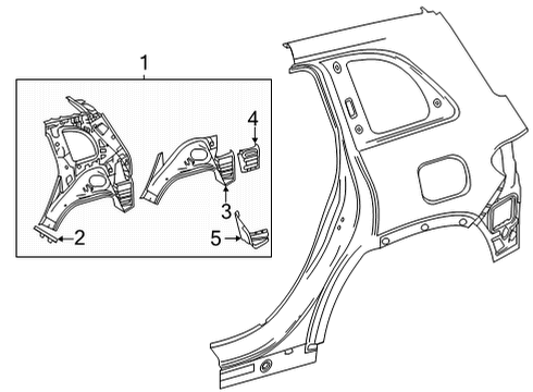 2022 Mercedes-Benz GLB250 Inner Structure - Quarter Panel