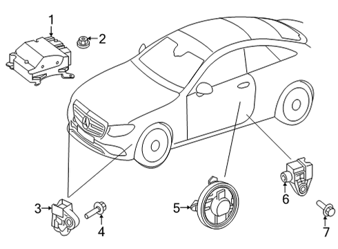 2019 Mercedes-Benz AMG GT 63 Air Bag Components Diagram 2