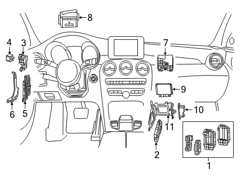 2017 Mercedes-Benz C43 AMG Electrical Components Diagram 9