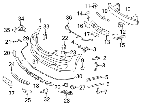 Front Reinforcement Diagram for 221-885-00-16