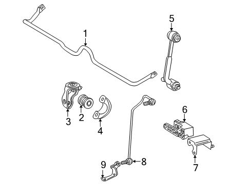 2002 Mercedes-Benz C230 Rear Suspension Components, Lower Control Arm, Stabilizer Bar, Torque Arm