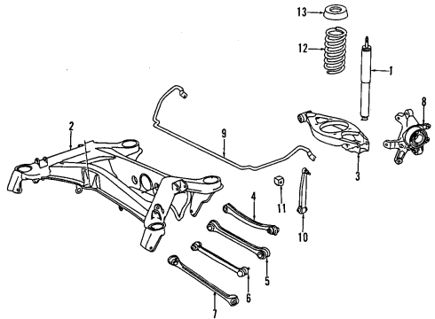 1988 Mercedes-Benz 300CE Rear Suspension, Control Arm Diagram 2