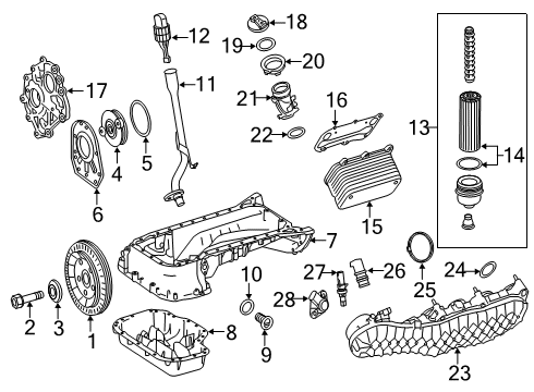 Rear Oxygen Sensor Diagram for 000-542-14-00